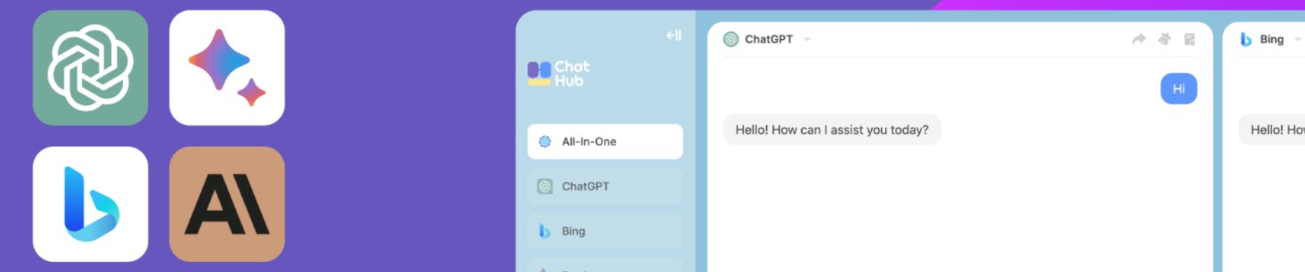 ChatHub - Use ChatGPT, Gemini, Claude, Bing Copilot and more chatbots simultaneously